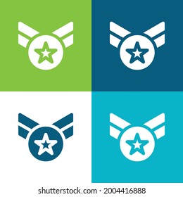 Badge Flat four color minimal icon set