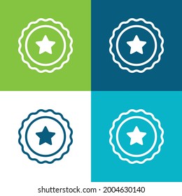 Badge Flat four color minimal icon set