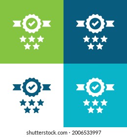 Badge Flat four color minimal icon set