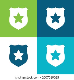Abzeichen Flat - Vier Farbe minimaler Icon Set