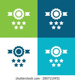 Badge Flat four color minimal icon set