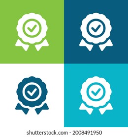 Badge Flat four color minimal icon set