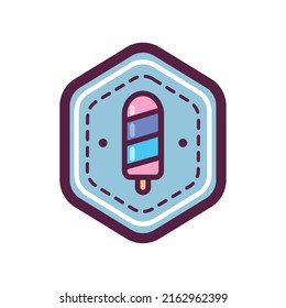 insignia de helado plano sobre palo