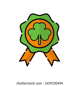 Badge flat icon vector illustration. Badge icon design isolated on white background. St. Patricks Day vector illustration. St. Patrick's Day vector icon trendy flat symbol for website, sign, app, UI.