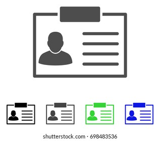 Badge flat vector pictograph. Colored badge, gray, black, blue, green pictogram versions. Flat icon style for application design.