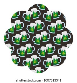 badge flower shape st patrick day beer glass clover