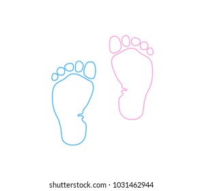 A badge of the footprint (trace) of the child (baby, newborn). Vector illustration. 