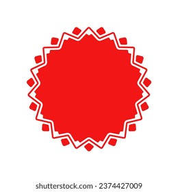 A badge in the form of a multi-pointed star. Suitable for use as a badge, icon, sticker, label and background. Vector illustration.