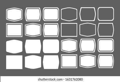 Badge, frame, or lable design vector set isolated on black background. Creative design for elegant and simple sticker.