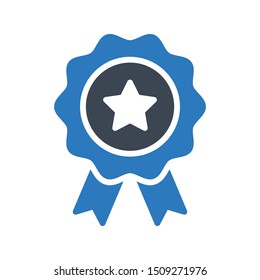 badge glyph colour vector icon