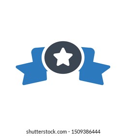 badge glyph colour vector icon