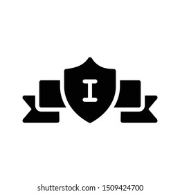 badge glyph flat vector icon