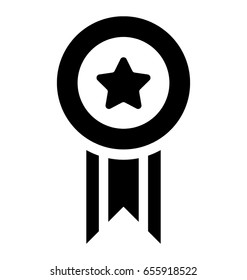 Badge Glyph Vector Icon 
