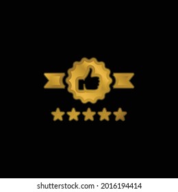 Badge gold plated metalic icon or logo vector