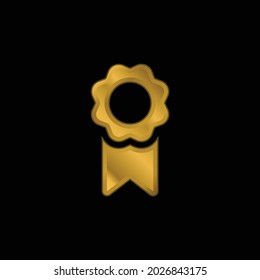 Badge gold plated metalic icon or logo vector