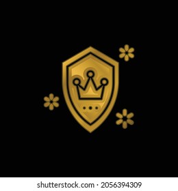 Badge gold plated metalic icon or logo vector