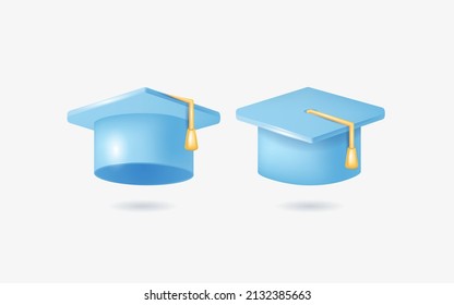 the badge of the graduate's cap. Education element icon for mobile concept and web applications. The detailed 3d graduate hat icon can be used both for the Internet and for mobile devices.