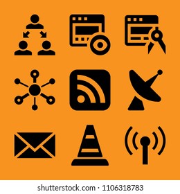badge, group, space, stop, office and men icon vector set. Flat vector design with filled icons. Designed for web and software interfaces