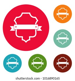 Badge guardian icons circle set vector isolated on white background