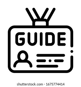 Badge Guide Icon Vector. Outline Badge Guide Sign. Isolated Contour Symbol Illustration