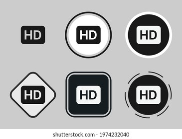 badge hd fill icon . web icon set. Collection of high quality black outline logo for web site design and mobile dark mode apps. Vector illustration