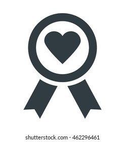 Badge With Heart Colored Vector Icon