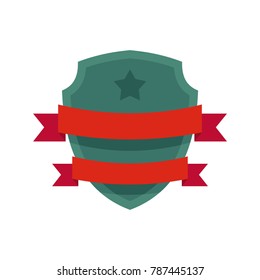 Badge hipster icon. Flat illustration of badge hipster vector icon isolated on white background