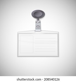 Badge holder. Vector Realistic Card Name or Id Holder - Shutterstock ID 208540126