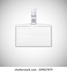 Badge holder. Vector Realistic Card Name or Id Holder