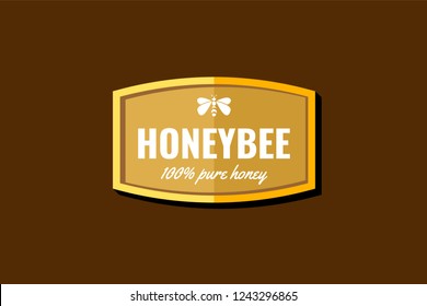 Badge honeybee logo design inspirations. Logo vector icon illustration template