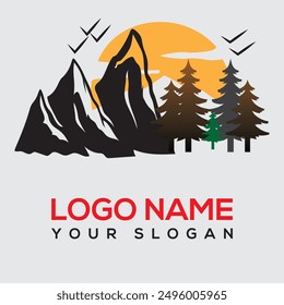 badge, horizontal, idyllic, panoramic, poster, sketch,  sport, sunlight, woodland, art, illustration, tent, adventure, design, logo, nature, outdoors, symbol, vector, forest, mountain, season, 