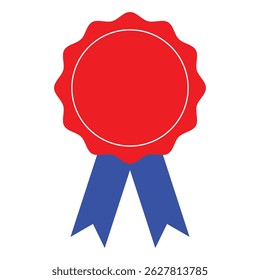 Badge icon. Achievement badge. Badge and medals with ribbon set vector illustration. Certificate badge icon. Vector icon. Seal stamp.