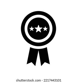 Badge icon. Black vector graphics.