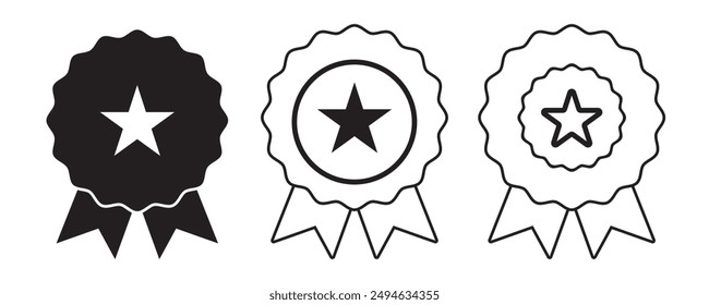 Badge Icon. Check Badge Icon. Tick Badge Icon, Isolated Silhouette Vector Icon.