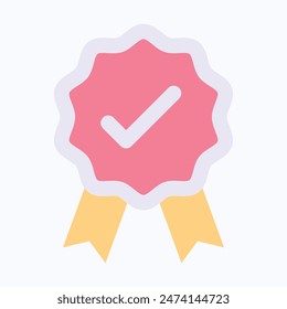 Badge Icon. Check Badge Icon. Tick Badge Icon, Vector Illustrator,