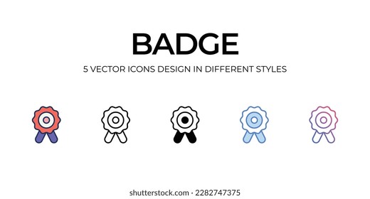 Badge Icon Design in Five style with Editable Stroke. Line, Solid, Flat Line, Duo Tone Color, and Color Gradient Line. Suitable for Web Page, Mobile App, UI, UX�and�GUI�design.