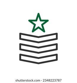 Badge icon duocolor grey green colour military vector army element and symbol perfect.