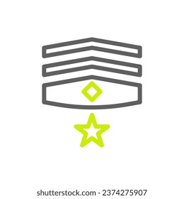 Badge icon duocolor grey vibrant green colour military vector army element and symbol perfect.