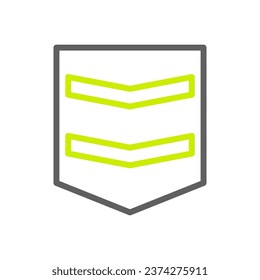 Badge icon duocolor grey vibrant green colour military vector army element and symbol perfect.