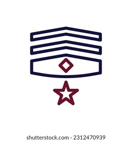 Badge icon duocolor maroon navy colour military vector army element and symbol perfect.