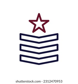 Badge icon duocolor maroon navy colour military vector army element and symbol perfect.