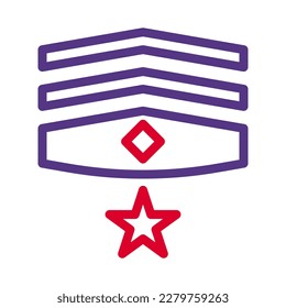 Duocolor-Symbol mit roter violetter Farbe Militär-Illustration Vektorarmee-Element und Symbol perfekt. Symbol aus der modernen Kollektion für Web.