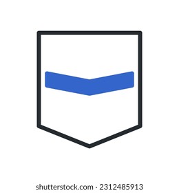 Badge icon duotone blue grey colour military vector army element and symbol perfect.