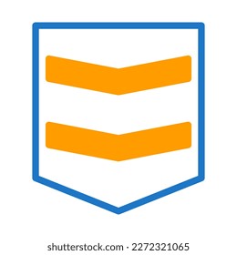 badge icon duotone blue orange style military illustration vector army element and symbol perfect. Icon sign from modern collection for web.