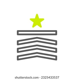 Badge icon duotone grey vibrant colour military vector army element and symbol perfect.