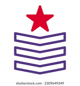 badge icon duotone red purple colour military vector army element and symbol perfect.