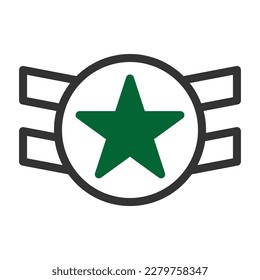 badge icon duotone style grey green colour military illustration vector army element and symbol perfect. Icon sign from modern collection for web.
