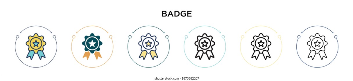 Icono de marca en el estilo relleno, delgado, contorno y trazo. Ilustración vectorial de dos iconos vectoriales de color y negro se puede utilizar para móviles, ui, web