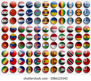 badge of icon from flags of countries of world set