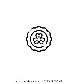 Badge icon, flat design line art thin style. Saint Patrick's Day vector illustration